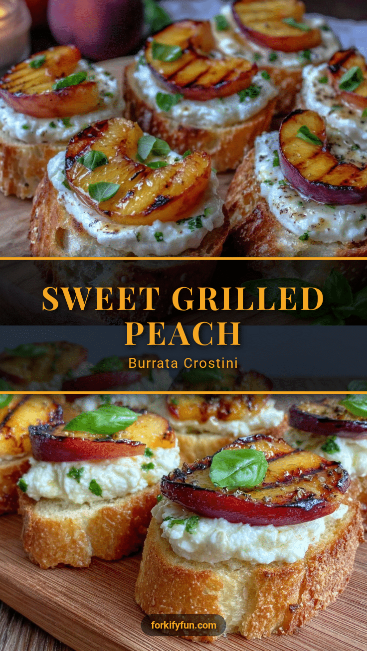 grilled peach and burrata crostini recipe