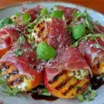 grilled peach and burrata salad - featured image