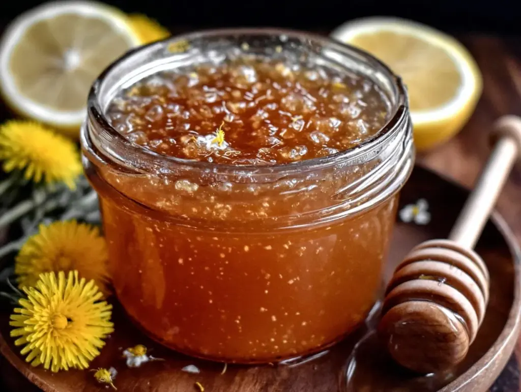homemade fresh dandelion jelly - featured image