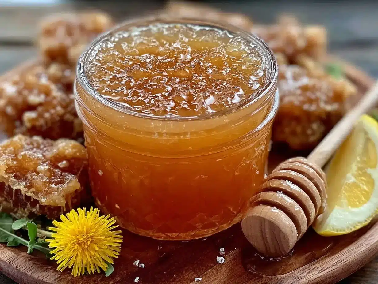 homemade fresh dandelion jelly preparation steps