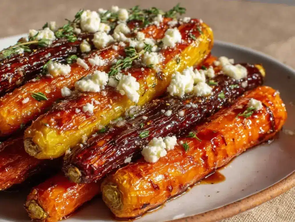 honey roasted rainbow carrots - featured image