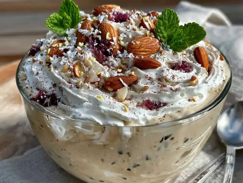 iced vanilla protein coffee smoothie bowl - featured image