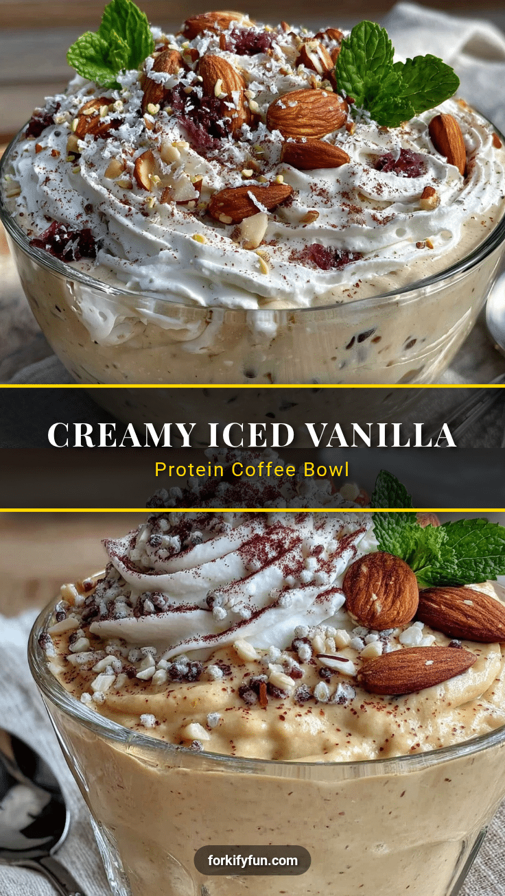 iced vanilla protein coffee smoothie bowl recipe