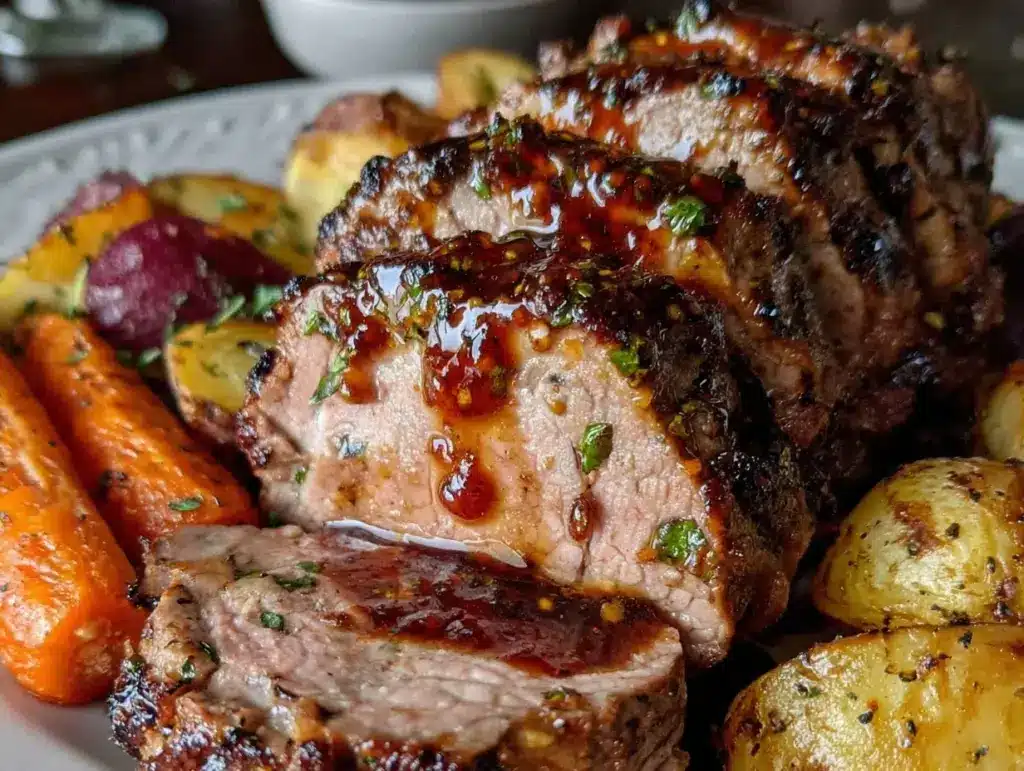 irish whiskey glazed pork tenderloin - featured image