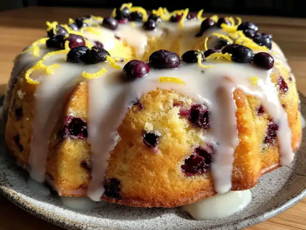 lemon blueberry bundt cake - featured image