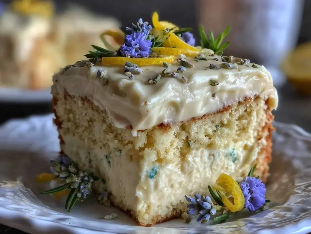 lemon lavender layer cake - featured image