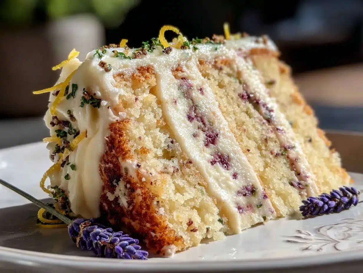lemon lavender layer cake preparation steps