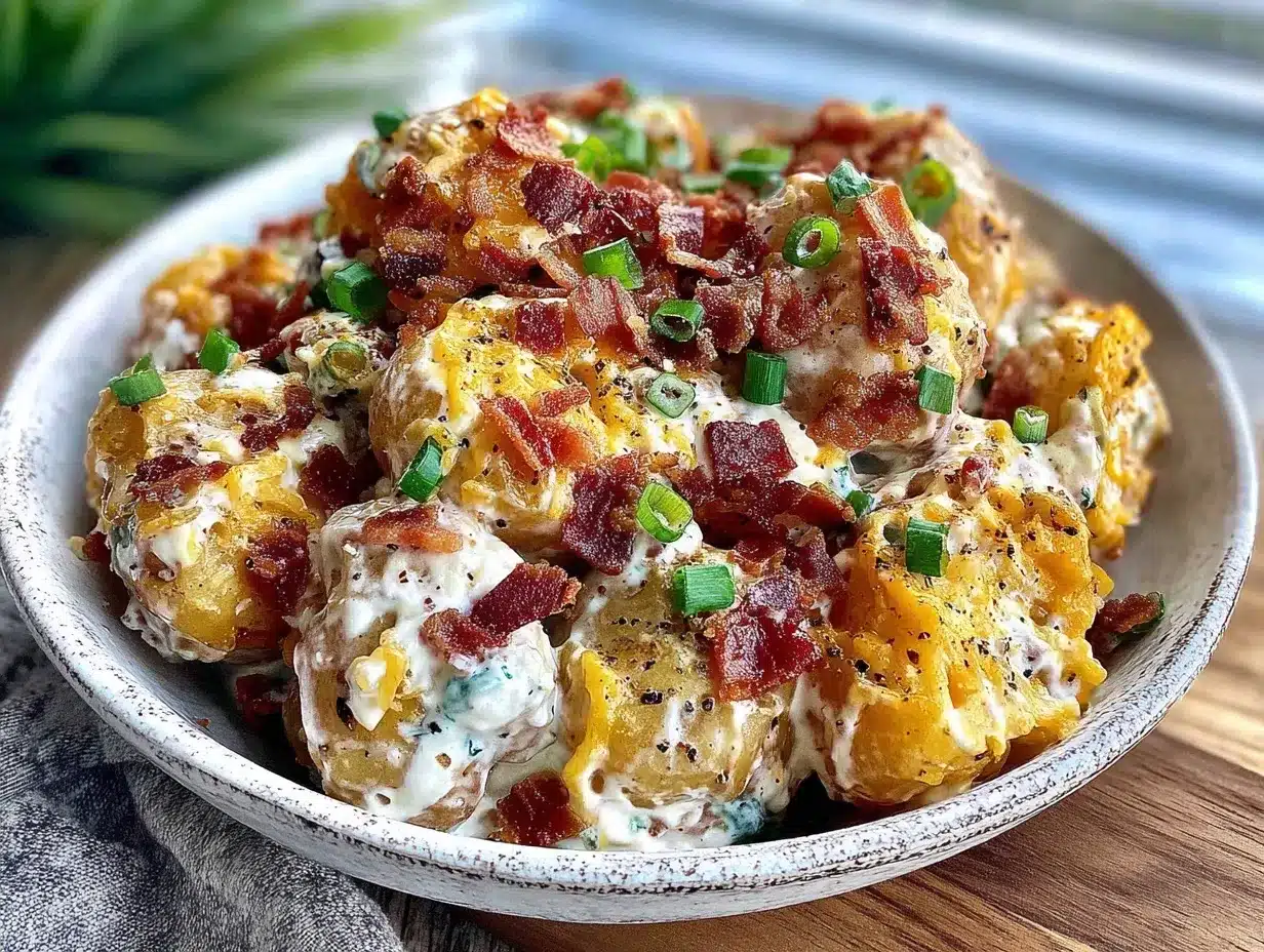 loaded bacon ranch potato salad preparation steps
