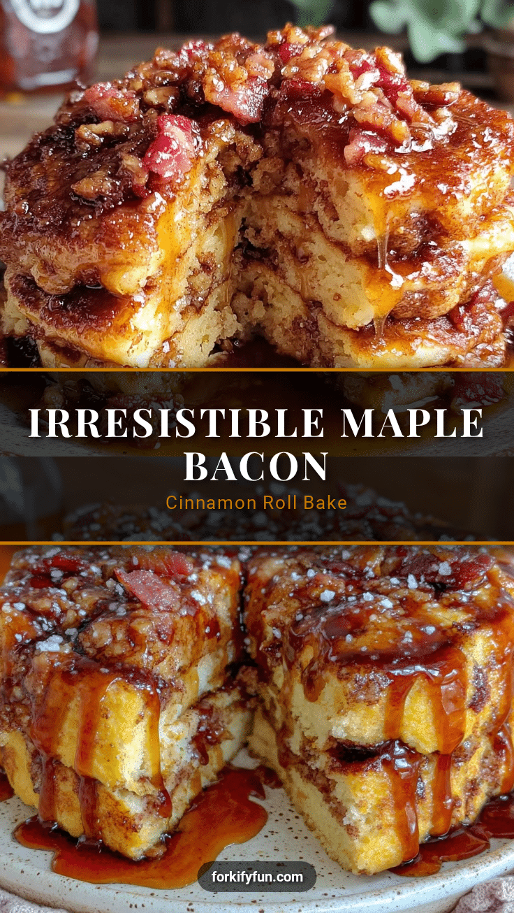 maple bacon cinnamon roll pancake bake recipe