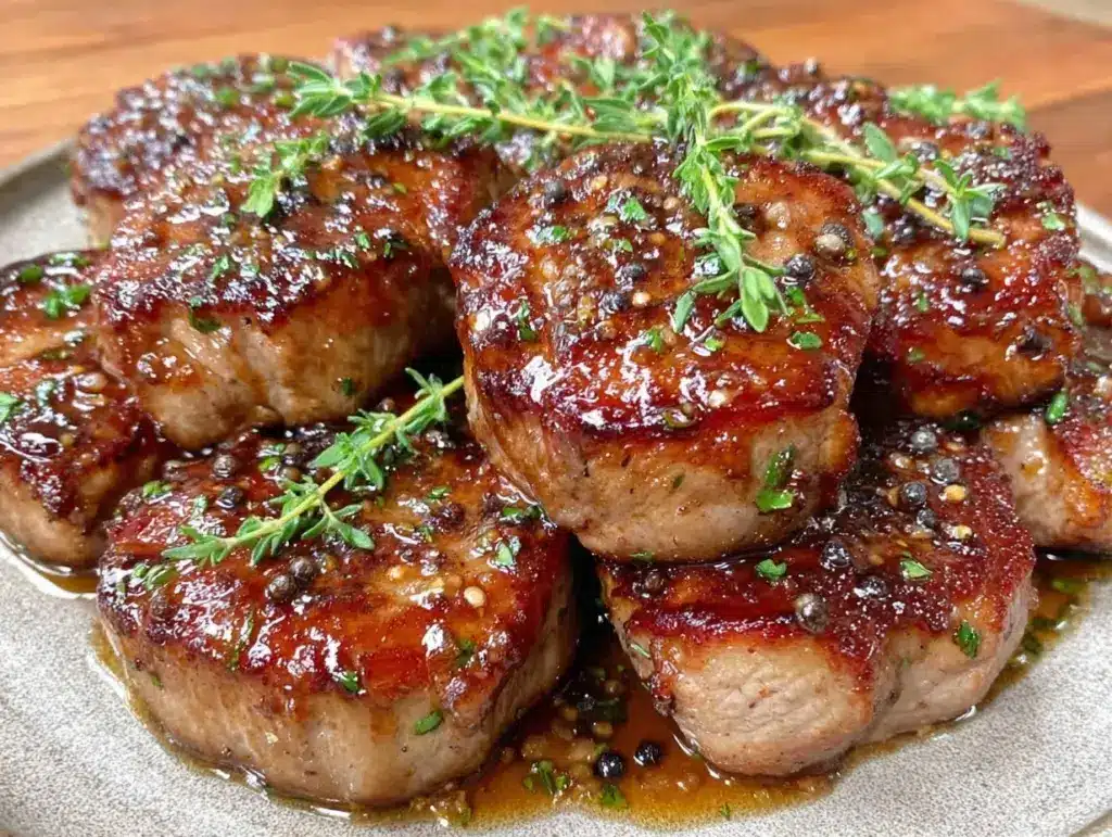 maple Dijon glazed pork tenderloin medallions - featured image