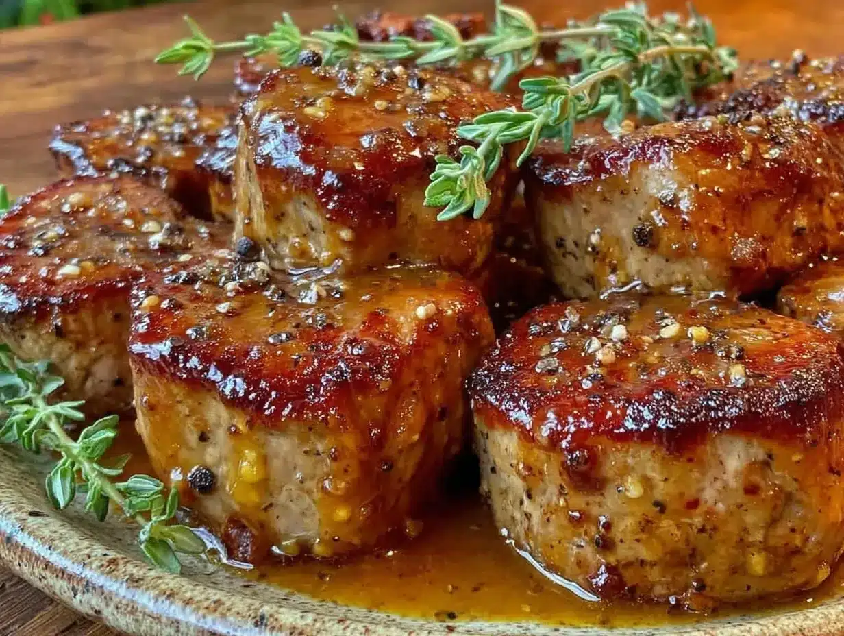 maple Dijon glazed pork tenderloin medallions preparation steps