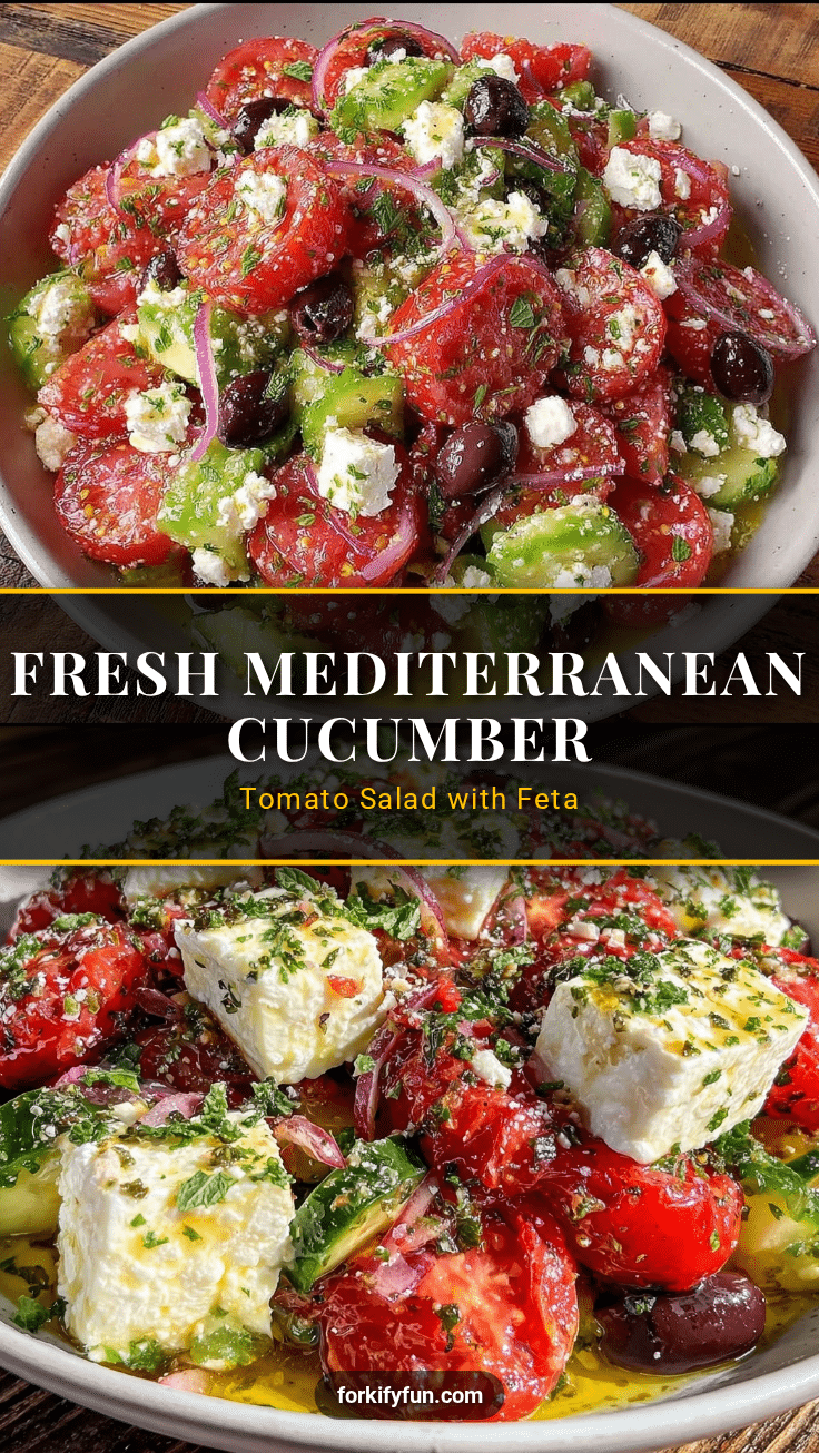 Mediterranean Cucumber Tomato Salad with Feta recipe