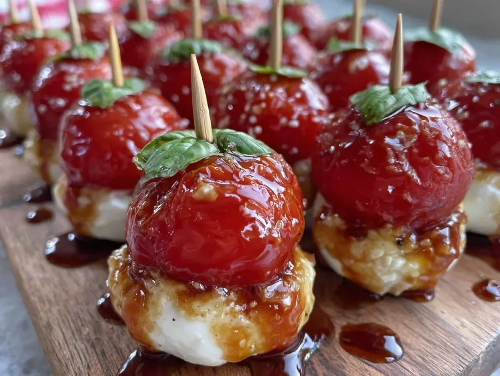 mini caprese skewers - featured image