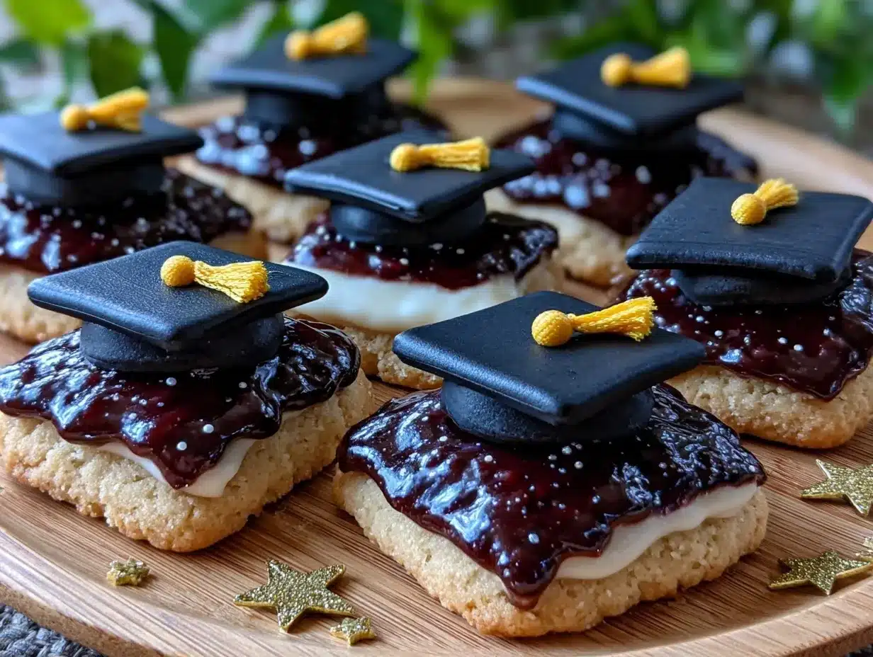 mini graduation cap cookies preparation steps