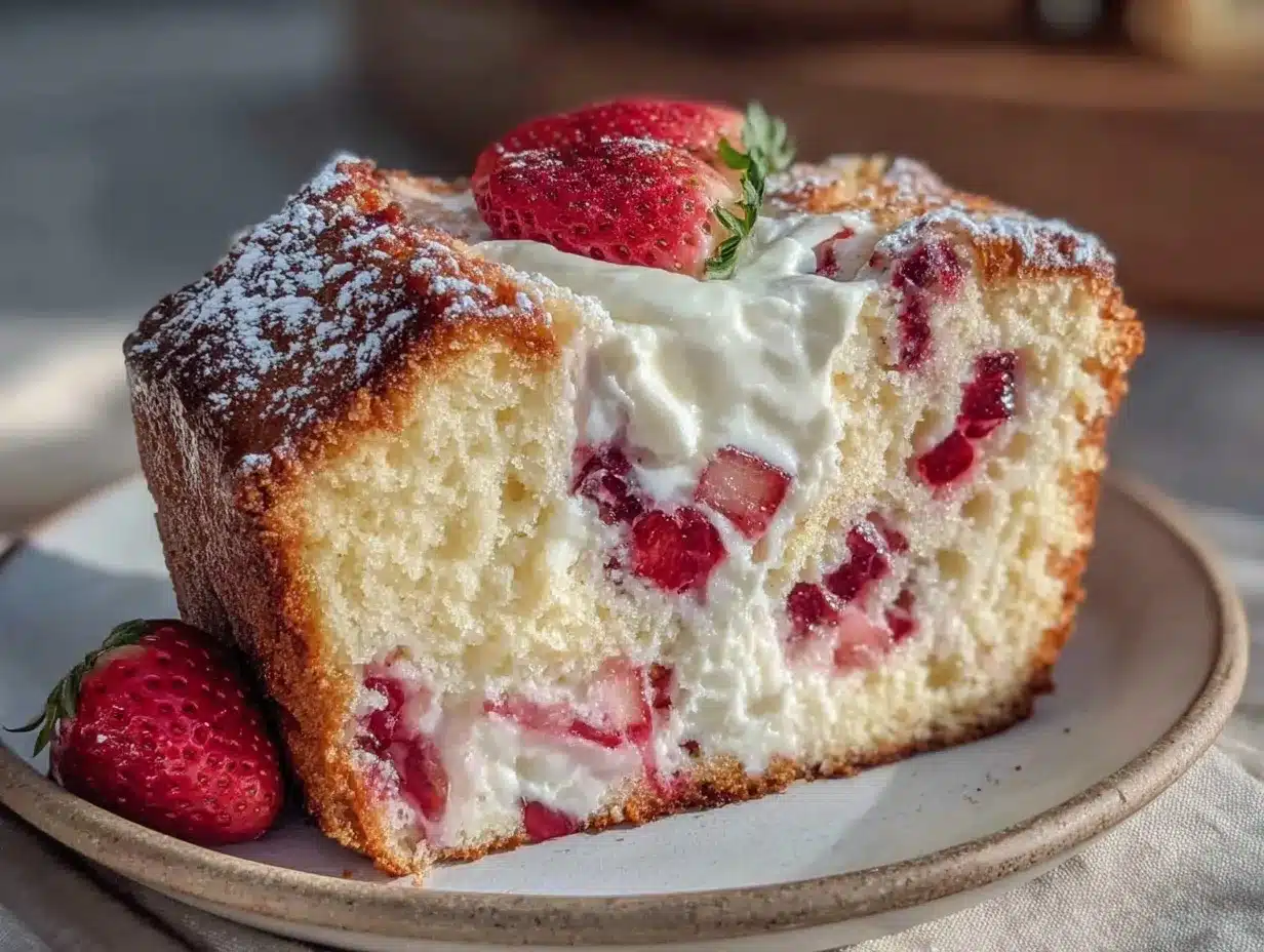 moist fresh strawberry cream cheese pound cake preparation steps