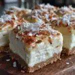 no bake coconut cream pie cheesecake bars - featured image