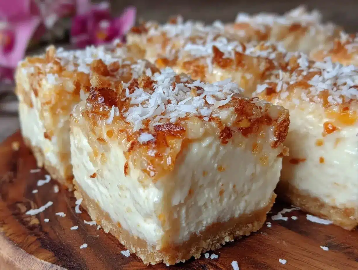 no bake coconut cream pie cheesecake bars preparation steps
