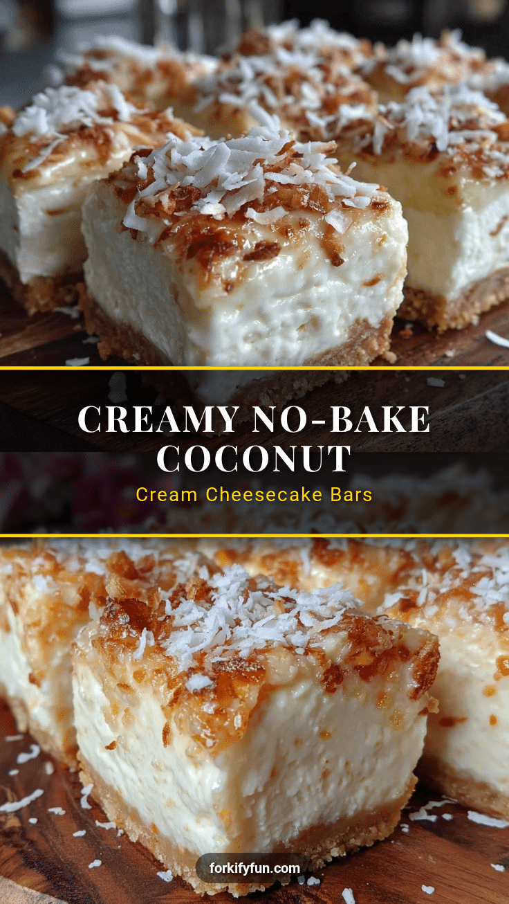 no bake coconut cream pie cheesecake bars recipe