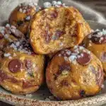 no bake peanut butter protein cookie dough balls - featured image