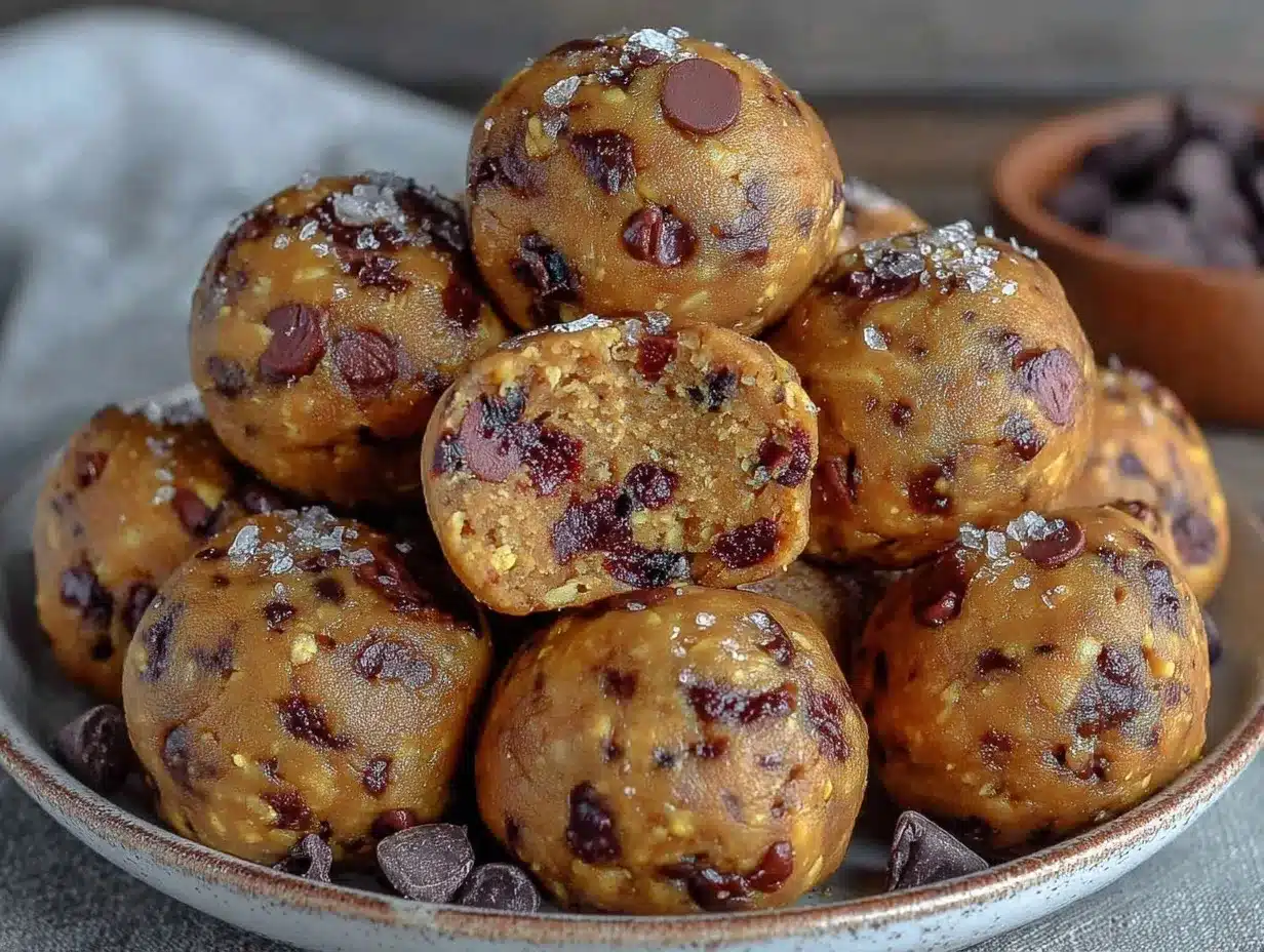 no bake peanut butter protein cookie dough balls preparation steps