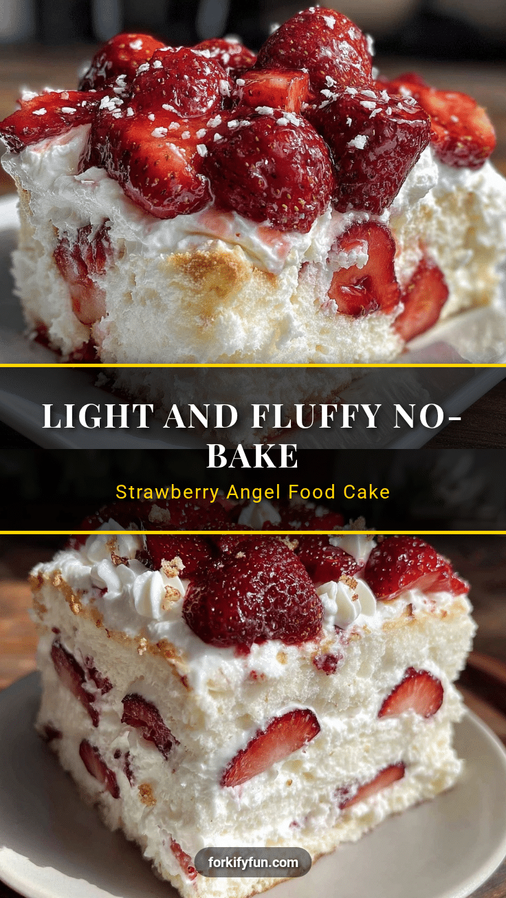 no-bake strawberry angel food cake recipe