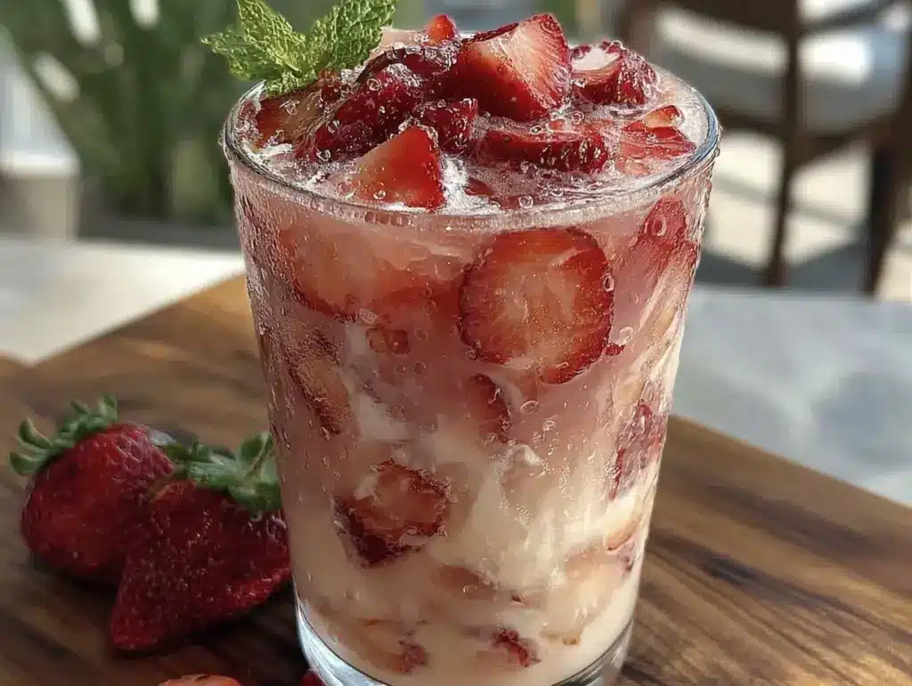 pink drink strawberry coconut refresher - featured image