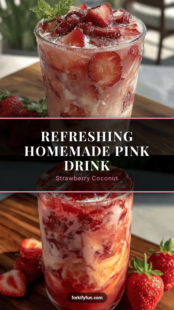 pink drink strawberry coconut refresher recipe