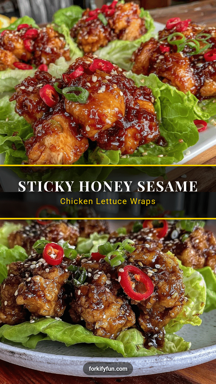 sticky honey sesame chicken lettuce wraps recipe