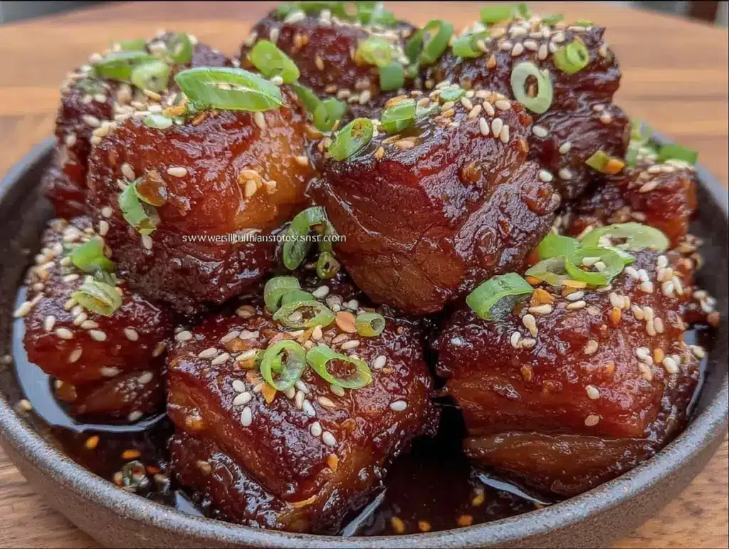 sticky pork belly bites - featured image