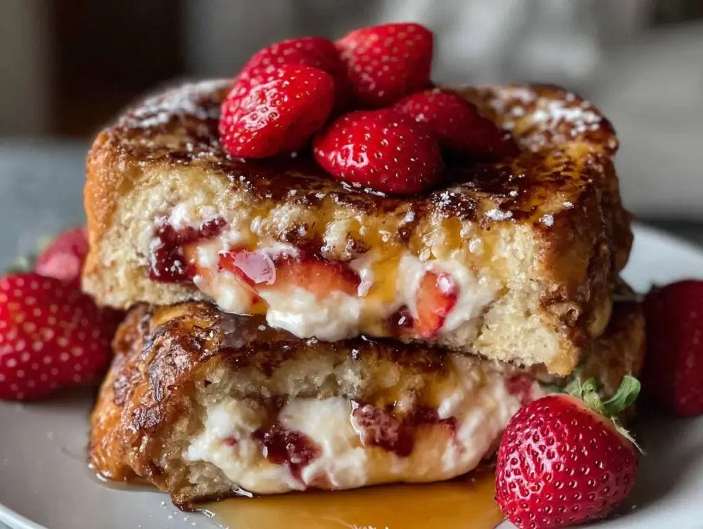 strawberry cream cheese stuffed french toast - featured image