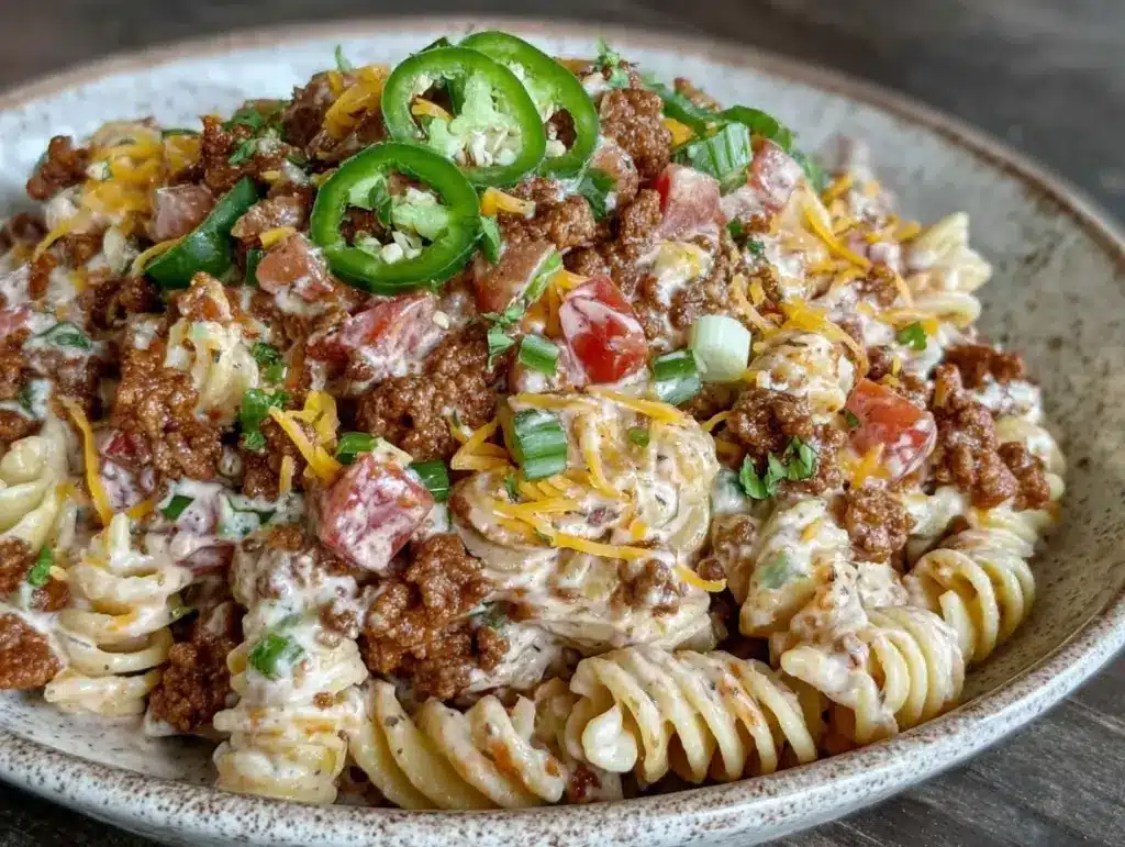 taco ranch pasta salad - featured image
