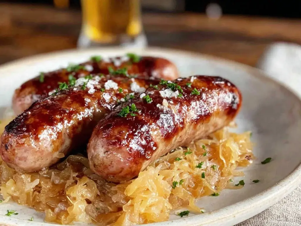 beer-braised bratwurst - featured image
