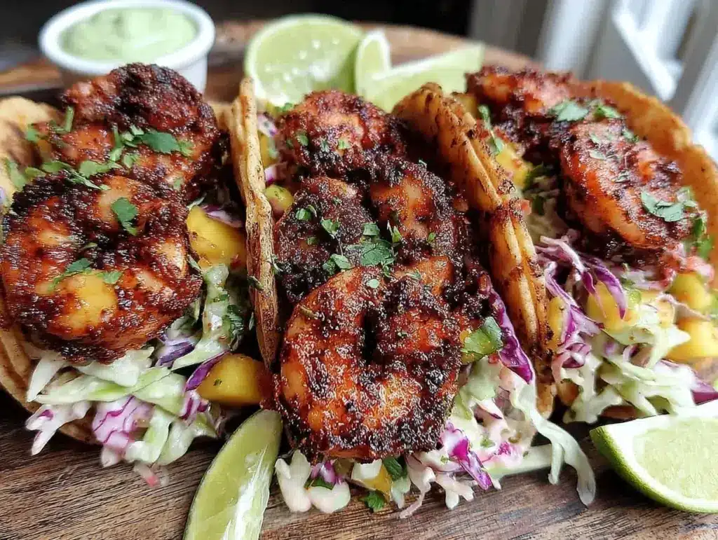 blackened shrimp tacos - featured image