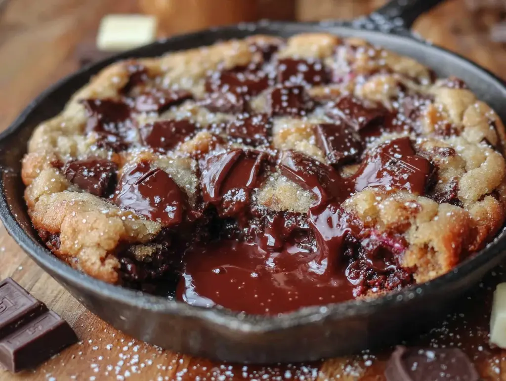 brown butter chocolate chunk skillet cookie - featured image