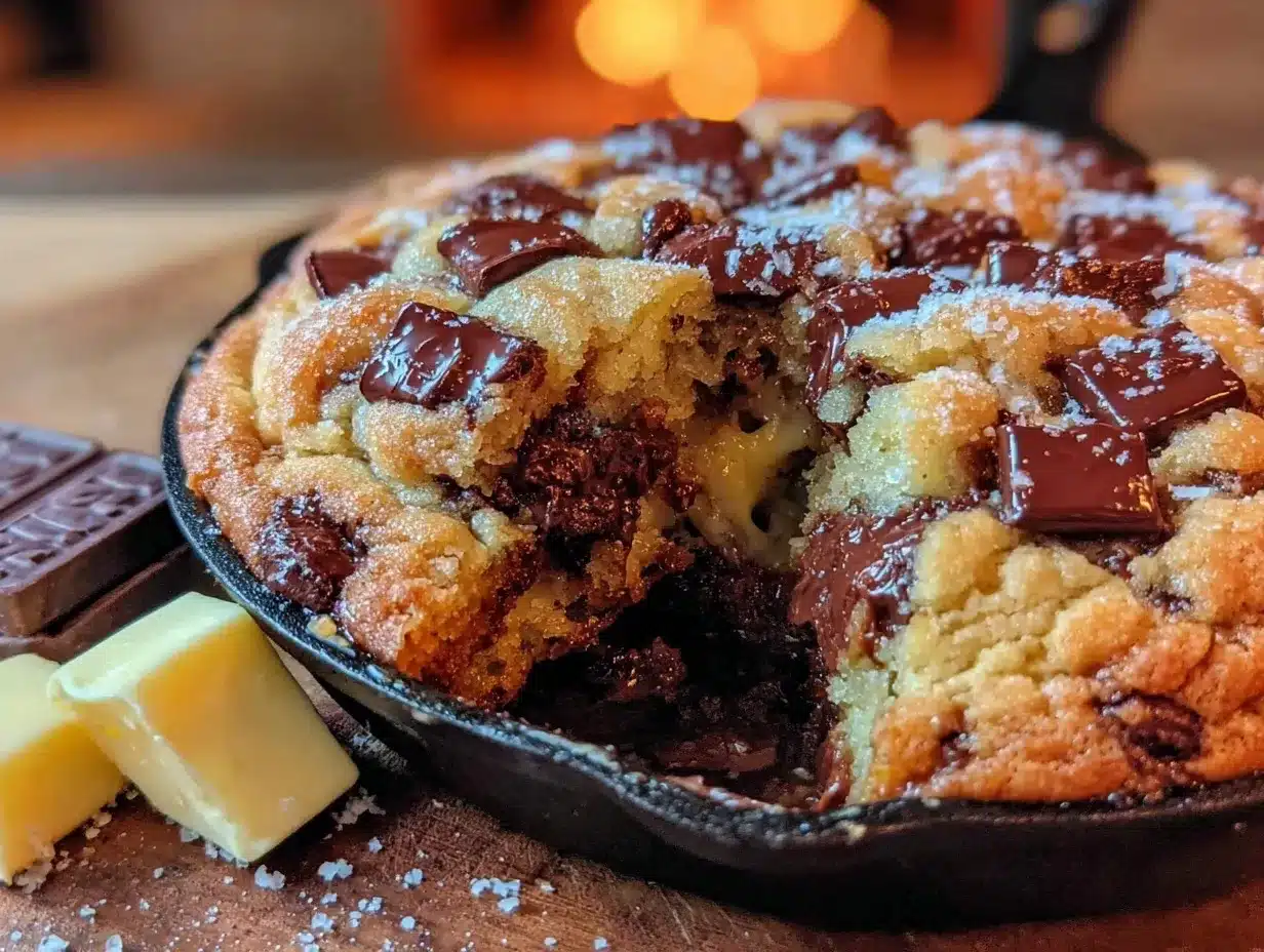 brown butter chocolate chunk skillet cookie preparation steps