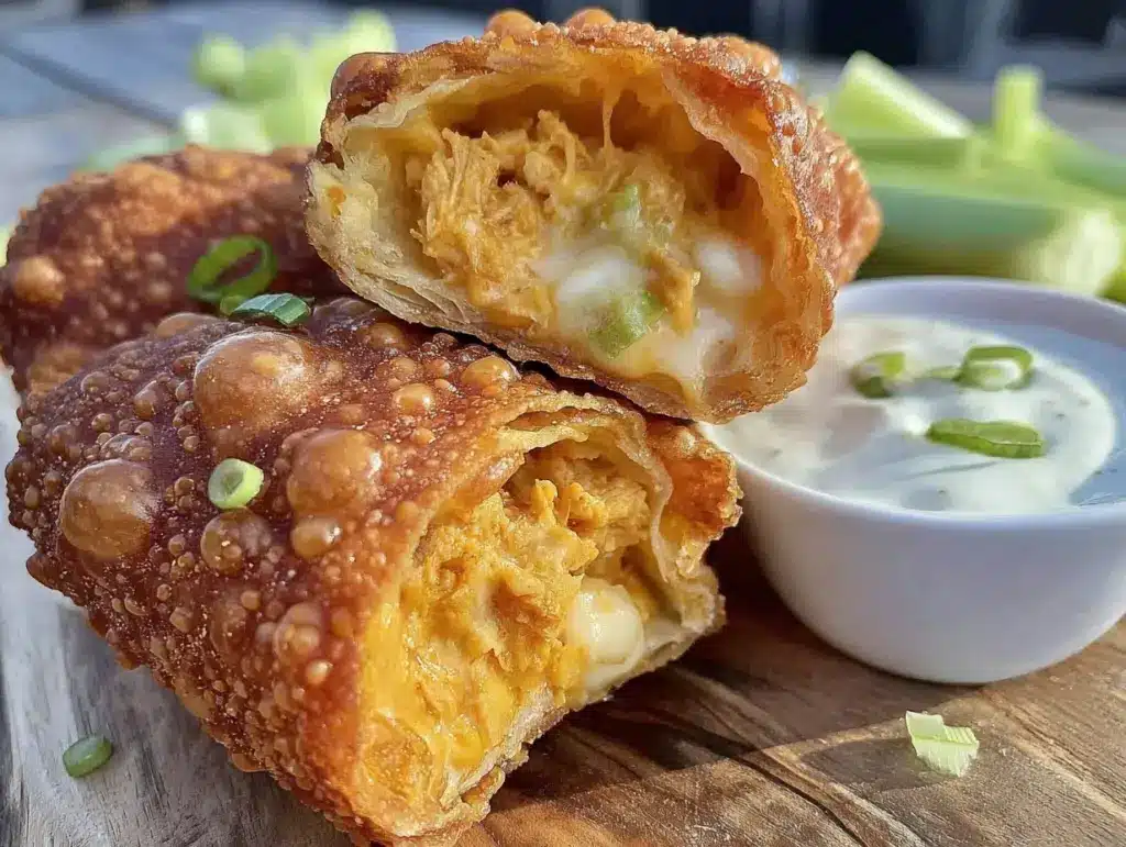 buffalo chicken egg rolls - featured image