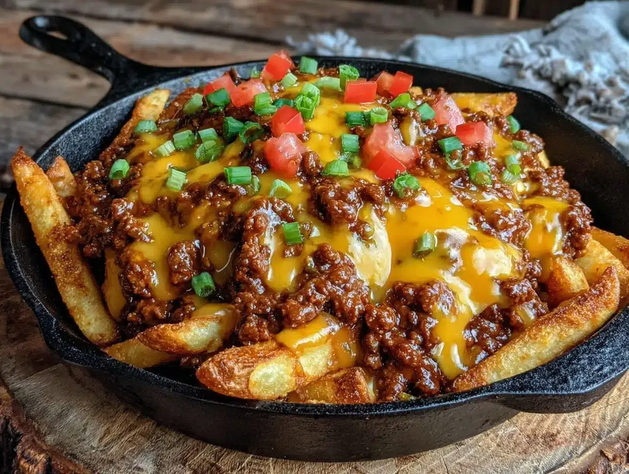 campfire cast iron chili cheese fries preparation steps