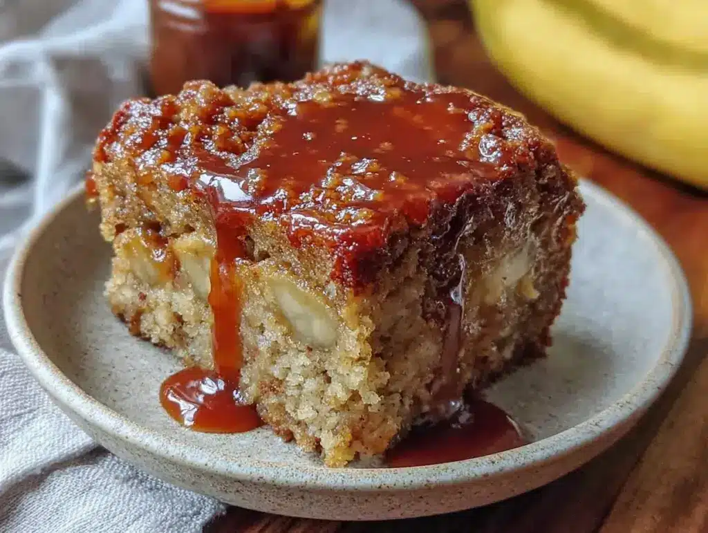 caramelized banana bread pudding - featured image