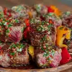 chimichurri steak skewers - featured image