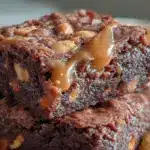 chocolate peanut butter protein brownie bars - featured image