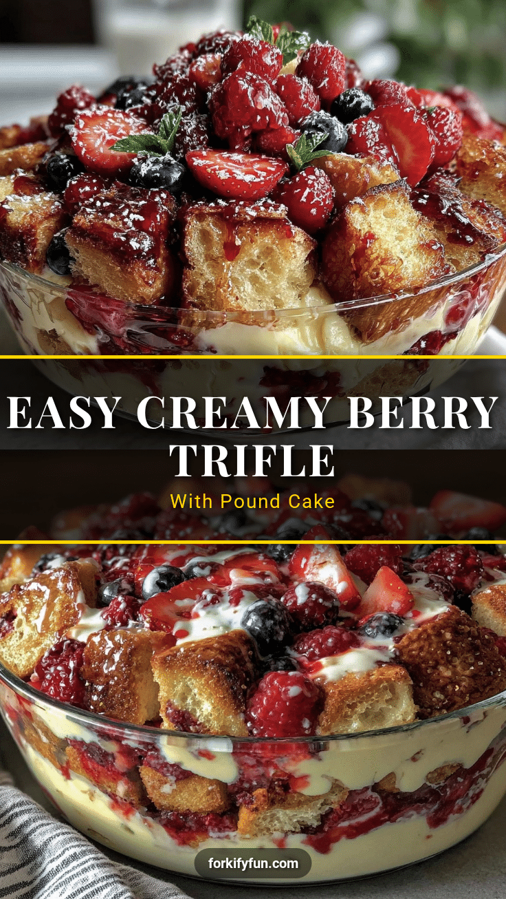 creamy berry trifle with pound cake recipe