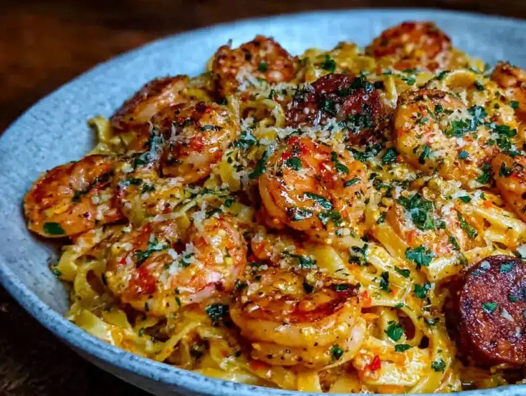 creamy cajun shrimp pasta - featured image