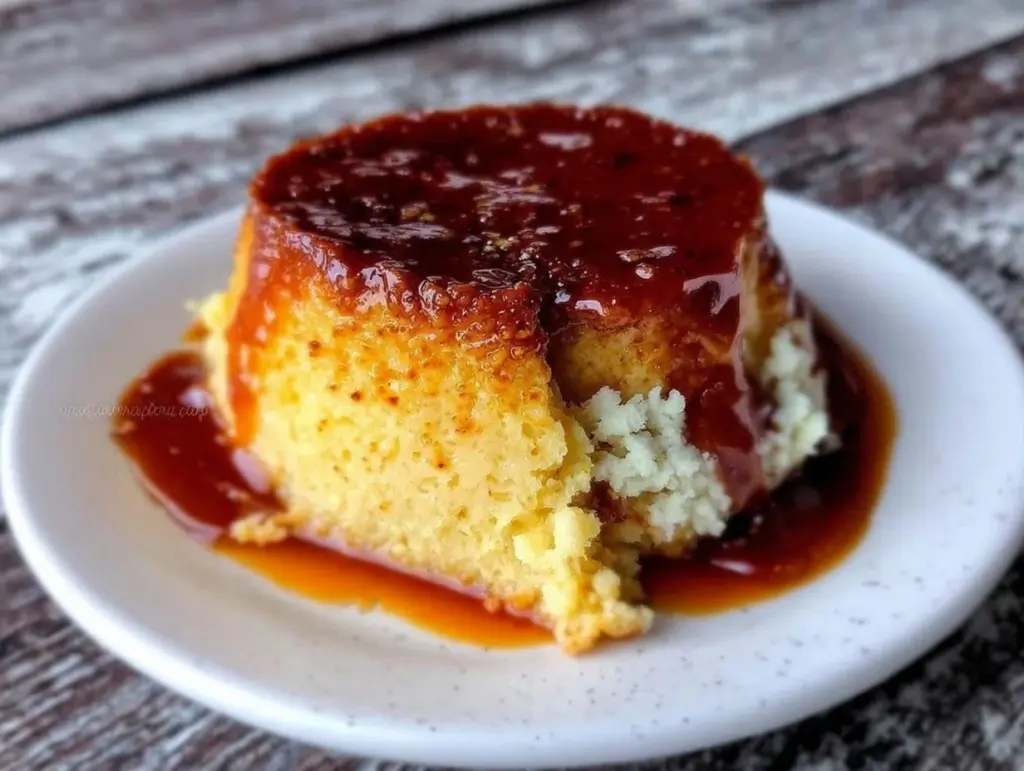 creamy flan cake - featured image