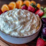 creamy fruit dip with marshmallow fluff - featured image
