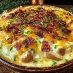 creamy loaded baked potato soup crockpot - featured image