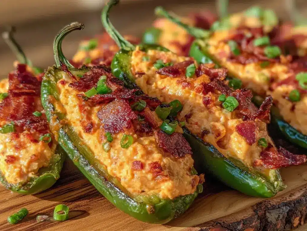 creamy pimento cheese stuffed jalapeño poppers - featured image