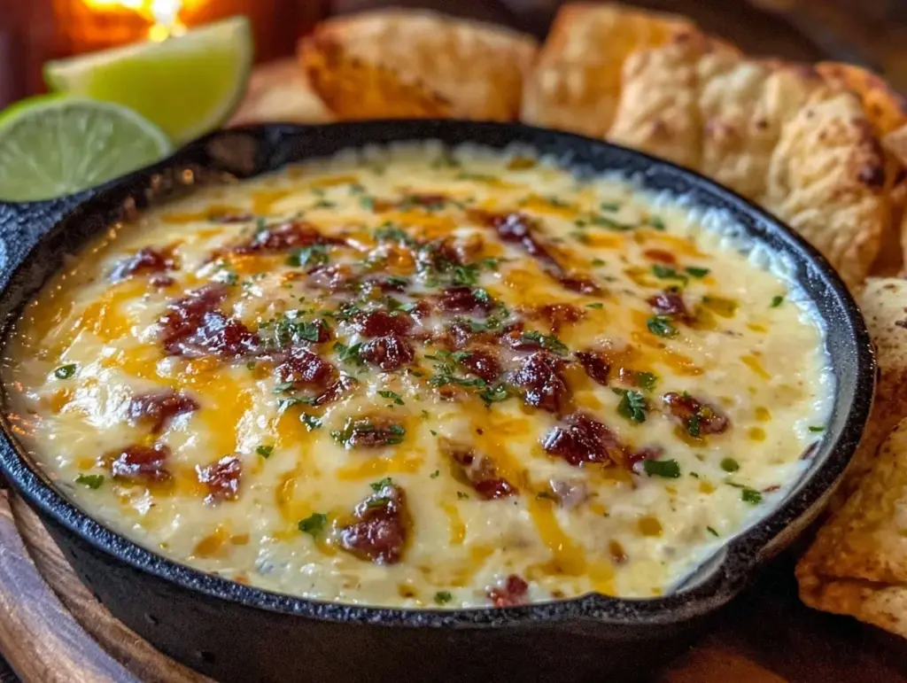 creamy smoked queso dip - featured image