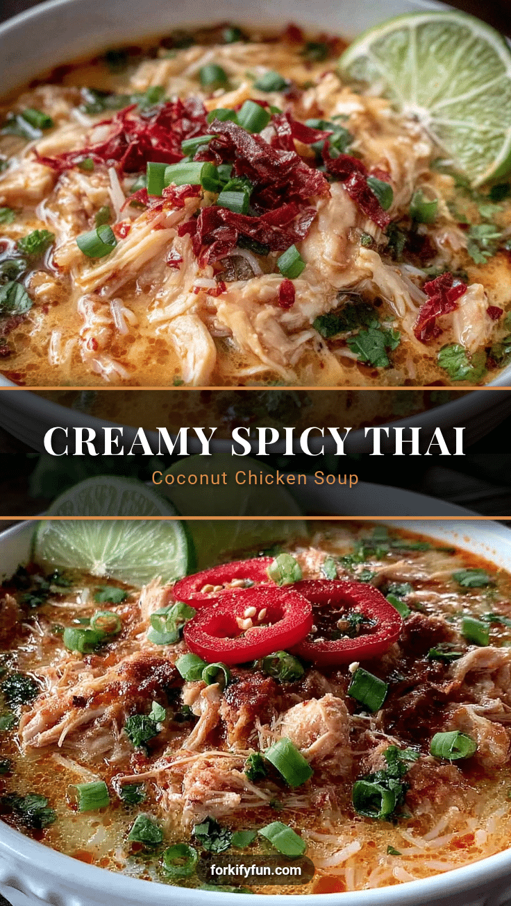creamy spicy thai coconut chicken soup recipe