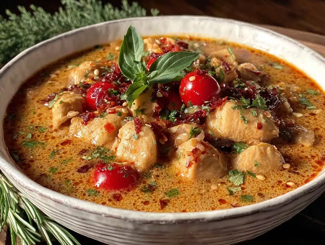 creamy thai red curry chicken soup preparation steps