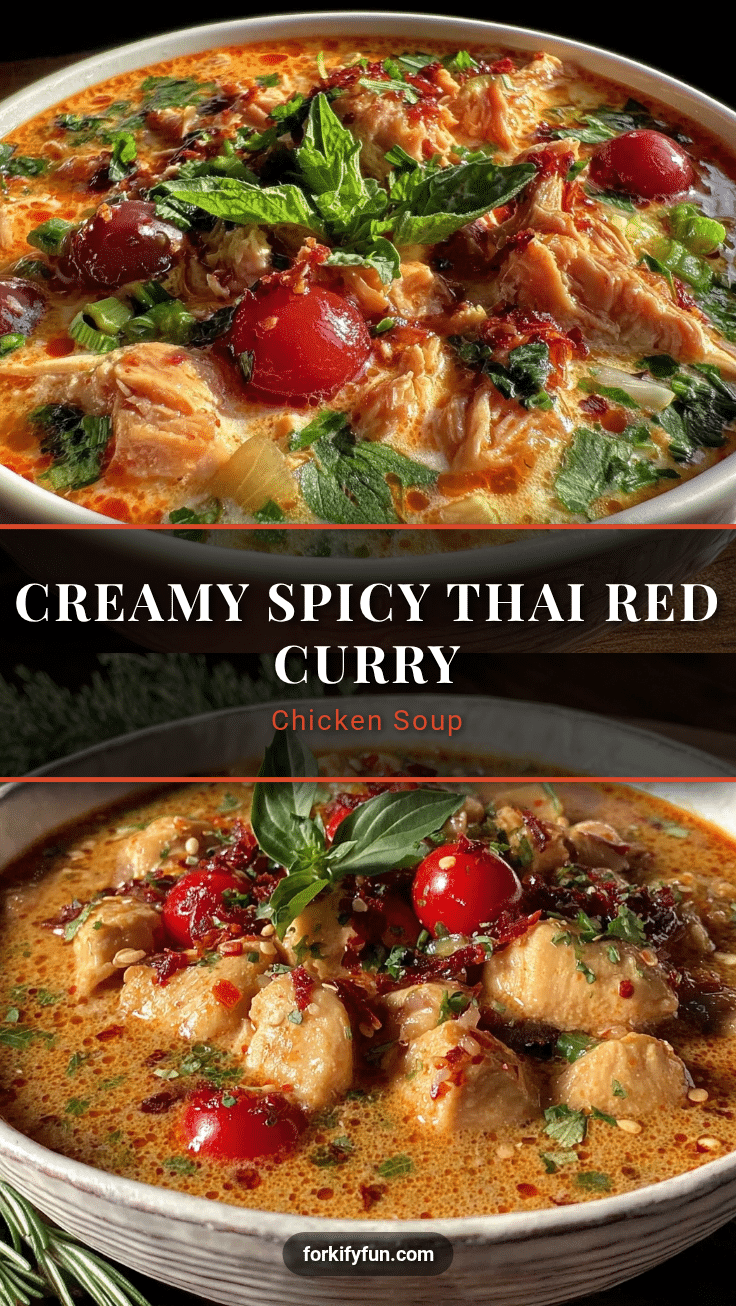creamy thai red curry chicken soup recipe